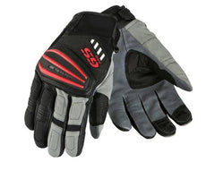 Motorcycle Motorrad Rally Black Red Leather Gloves